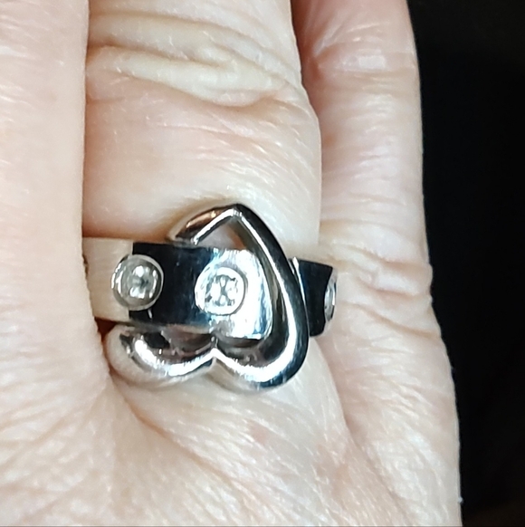 Vintage Size 7.5 Stainless Steel Heart Ring - Picture 2 of 5